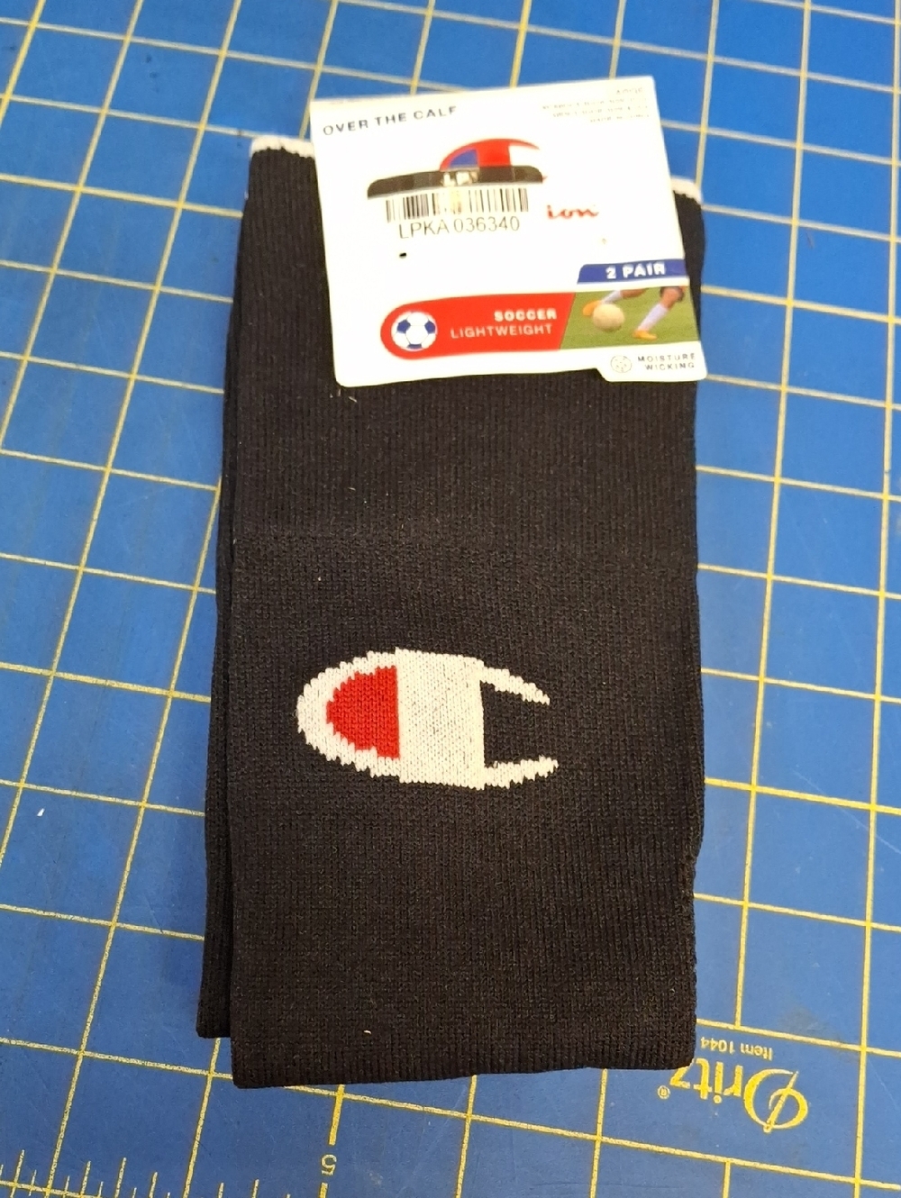 Champion Black Athletic Over-the-Calf Socks Black Unisex New